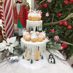 Gyufise 50Pcs Pink Edible Cupcake Cake Toppers Snowflake Cake Decorations for Christmas Winter Frozen Theme Party Supply Decoration Pink White