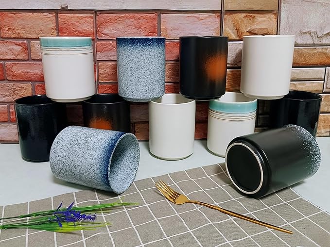 Short Kitchen Utensil Holder for Kitchen Counter Cooking Utensil Holder for Countertop Spatula Holder Small Utensil Crock Cutlery Holder Silverware Caddy Flower Vase (Green Field)