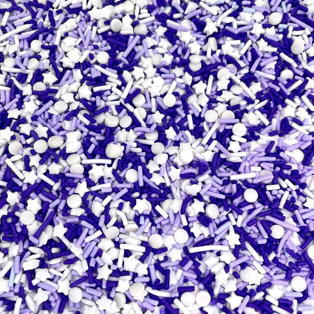 Manvscakes Sprinkles- Edible Cake and Cupcake Sprinkles with Assorted Shapes and Sizes, Purple Sprinkle Mix for Cookies, Ice Cream, Cake and Cupcake Decorating