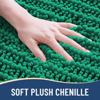 Arotive Luxury Chenille Bathroom Rug Mat, Extra Soft Thick Absorbent Shaggy Bath Rugs, Non-Slip Machine Wash Dry, Plush Bath Mats for Bathroom, Shower and Tub, 36x24, Emerald
