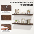 Floating Shelves for Wall, 48" W x 9.3" D x 1.5" H, Wooden Wall Mounted Display Shelves with Invisible Brackets for Living Room, Bedroom, Bathroom, Kitchen Decor and Storage, Set of 1, Walnut