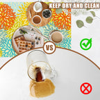 Orange and Blue Chrysanthemum Flower Coffee Mat Absorbent Dish Drying Mat Hide Stain Rubber Backed Coffee Bar Accessories Fit Under Espresso Machine Cafe Table 11.8 x 19.7 Inch