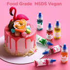 12 Color Food Coloring Set - Vibrant Liquid Food Colors Frosting Dye Tasteless for Baking, Cake Decorating, Easter Egg, Royal Icing, Fondant, Macaron - 0.25 Fl. Oz Bottles