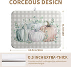 Thanksgiving Fall Dish Drying Mat Pumpkin Dish Drying Pad Autumn Large Dish Drying Matt Absorbent Dish Drainer Mat for Kitchen Counter Decor XL Coffee Maker Mat18x24 In