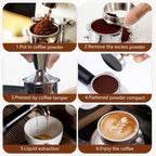 58mm Espresso Tamper, Stainless Steel Coffee Tamper with Silicone Base, Non-Slip Grip Mirror Polish for Even Extraction
