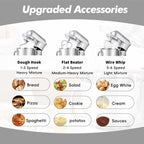 Kitchen in the box Stand Mixer, 900W 7.5QT Kitchen Electric Mixer, 6-Speed Tilt-Head Food Mixer for Baking with Dough Hook,Wire Whip,Beater (Silver)