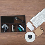 Desktop Storage Organizer, Nightstand or Dresser Organizer, Valet Tray, Entry Table Organizer, Modern bedside Box,PU Leather Drawer Storage Organizer Decorative Trays.