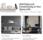 InPlace Shelving, Wall Mounted Real Solid Wood Rustic Bracket Ledge, 5" D x 60" W x 6.1"H, Distressed White, 9602101E