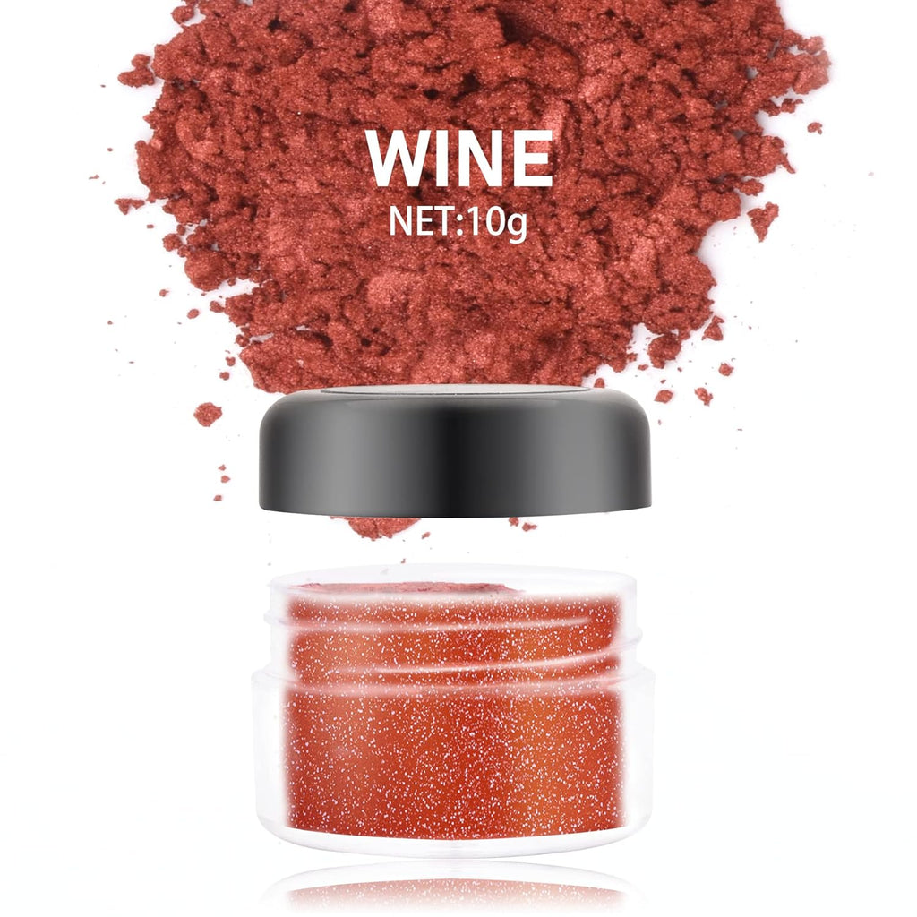 Edible Glitter - 10g Luster Dust Edible Food Grade Coloring Glitter for Cake Decorating, Baking, Drinks - Shimmer Dust Powder, Metallic Color Dusting Powder for Icing, Fondant, Candy, Cookie (Wine)