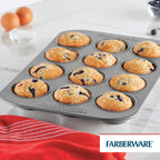 Farberware 12-c. Nonstick Nonstick Bakeware Muffin Pan, Gray