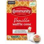 Community Coffee Vanilla Waffle Cone Ice Cream Flavored, 24 Count Coffee Pods, Compatible with Keurig 2.0 K-cup Brewers, 24 Count (Pack of 1)