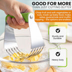 Spring Chef Large Green Dough Blender For Baking, Professional Dough Cutter Tool, Stainless Steel Puff Pastry Cutter Tool with Sharp Blades, Dishwasher Safe Pastry Blender for Easy Mixing