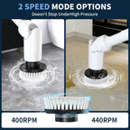 Electric Spin Scrubber - Cordless Cleaning Brush with Digital Display, 2 Speeds, 8 Brush Heads, IPX7 Waterproof, Adjustable Long Handle for Bathroom, Tub, Tile, Shower, and Car