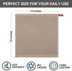 Kitinjoy 100% Cotton Kitchen Dish Cloths, 8 Pack Waffle Weave Ultra Soft Absorbent Towels for Drying Dishes, Quick Drying Kitchen Rags, 12 X 12 Inches, Tan