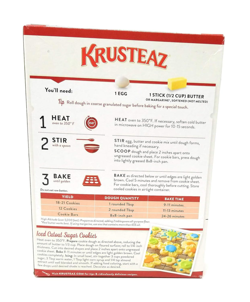 Krusteaz Cookie Mix, Butter Vanilla Sugar Cookie Mix, 14 Ounce Box (Pack of 4)