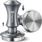 Espresso Tamper 58.3mm Barista Coffee Tamper with Dual Spring Loaded 100% Stainless Steel Ripple Base, Constant 30lb, Compatible with Espresso Machine Rancilio, Gaggia Portafilter, E61 Group(Silver)