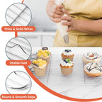 Homikit Wire Rack for Cooking, Stainless Steel Large Baking Cooling Rack for Oven Cooking Roasting Grilling Bacon Cookies, Fit Jelly Roll Sheet Pan, Dishwasher Safe,15.2”*11.2”