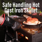 RAPICCA 932°F Heat Resistant BBQ Grill Gloves: Oil Resistant Waterproof for Smoking Grilling Cooking Barbecue Deep Frying Turkey Rotisserie Handling Hot Greacy Meat Stocking Stuffers - Long Sleeve