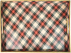 Rectangular Decorative Tray with Handles, Plastic Serving Tray for Living Room, Home Decor, Christmas，15.7" x 11.8" Red Plaid