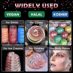 NiHome Edible Food-Grade Glitter Powder Glimmer Luster Dust Metallic Fancy Food Decorating Sprinkle Glimmery Dust for Drink Wine Beverage Cake Bakery Vegan Allergen-Free (Dark Red, 0.35oz/10g)