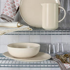 over&back Coupe Stoneware Serving Platter - Elegant 1-Piece Oval Serving Platter to Complete Your Kitchen Set - 16.4" x 11.5" - Semi-Matte Ivory