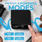 Mini Coffee Scale with Timer – Digital Barista Weight Scale with Designer-Patterned Tamper Mat, 0.1g High Precision, Portable & Rechargeable for Espresso, Pour Over, Drip, and Kitchen Brewing Use