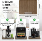 Ibyx Elegant Sliding Tray for Your Coffee Maker & Heavy Kitchen Appliances - Sturdy, Slides Easily from Under The Cabinet (Brown, 16" W x 13" D)