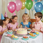 25 Pack Square Mini Cake Pans with Lids,Mini Loaf Pans with Lids,Aluminum Foil Baking Cups,Disposable Ramekins Cupcake Cups,Dessert Cups for Wedding Birthday Party Picnics,5oz (Blue)