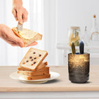 Ceramic Spoon Holder for Coffee Bar, Upright Tea Spoon Holder Cup, Coffee Stirrers Straws Stir Stick Holder, Red Strips