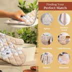 Maison d' Hermine Pot Holders 100% Cotton Heat Resistant Potholders 8" x 8" Hot Pads with Loop BBQ, Cooking, Baking, Grilling, Kitchen, Handling Hot Pans (Pack of 1, Pretty Autumn)