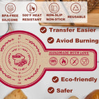 Silicone Bread Sling for Dutch Oven, 2 Pack (8" Round) – Non-Stick & 500°F Heat Resistant Sourdough Mat, Easy to Clean, Reusable Food-Grade Sourdough Slings – Fits 5 qt and up Dutch Ovens