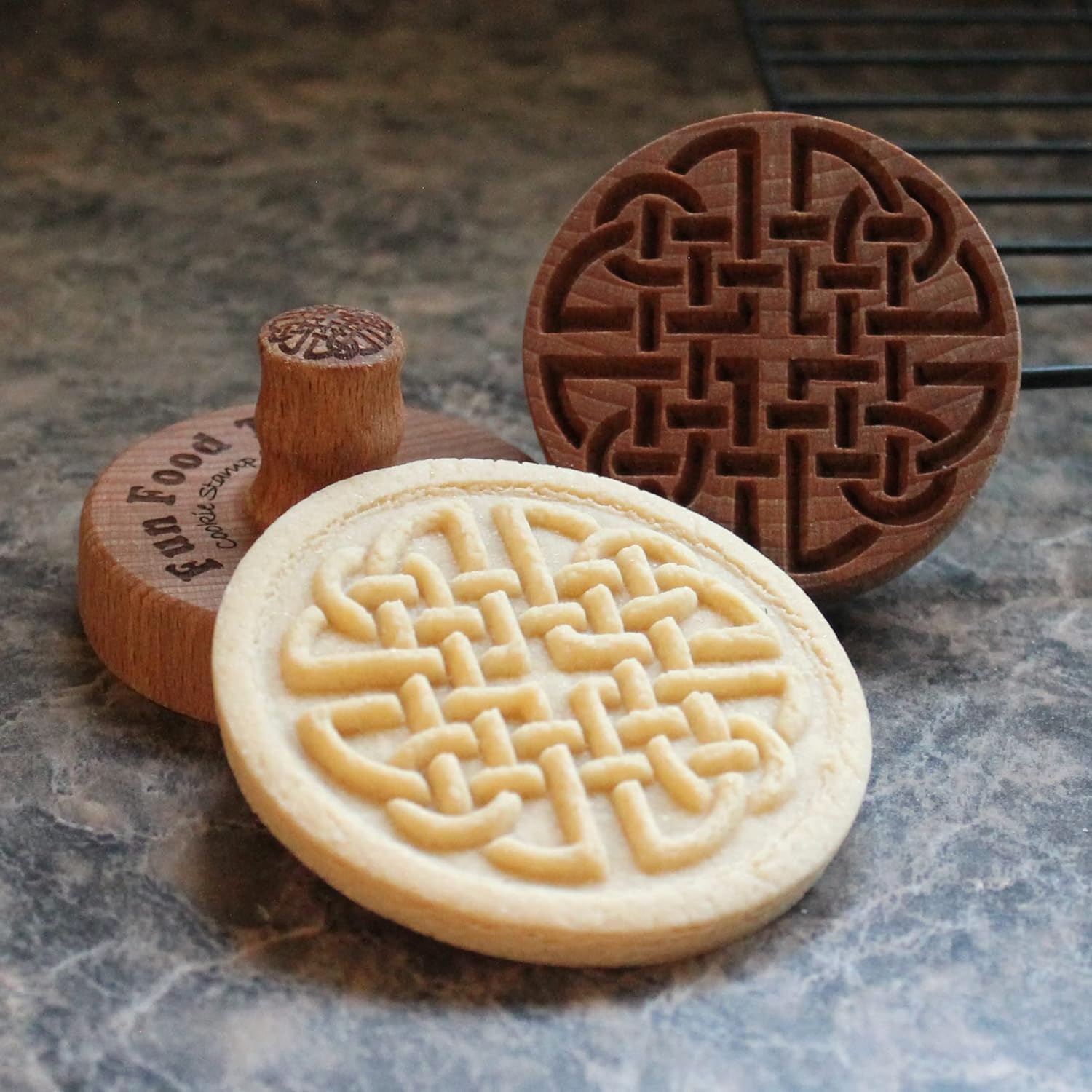 Wood Cookie Stamp, 2.5 Inch (Celtic Square CS-068)