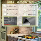 Kitchen Mat Fruits Vegetables Dish Drying Mat 12"x19" Bsorbent Coffee Maker Mat for Sink Dishes or Under Rack Kitchen Counter Accessories Absorbent Hide Stain Rubber Backed Dish Drying Pad