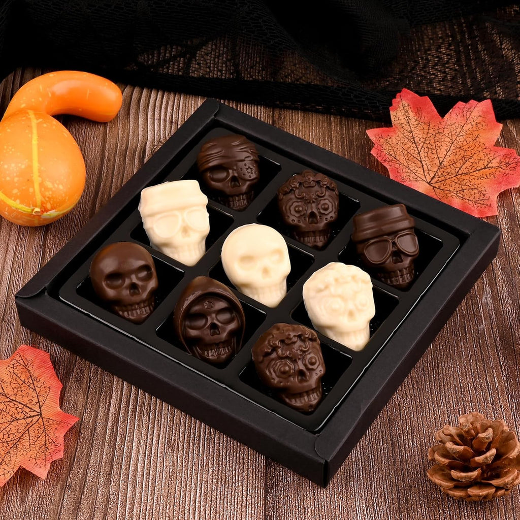 Actvty Skull Chocolate Molds, Halloween Chocolate Candy Molds, 2 Packs 10 Cavity Skull Silicone Molds with 5 Different Designs for Making Chocolate, Candy, Gummy, Jello, Cake Decor, Wax Melts