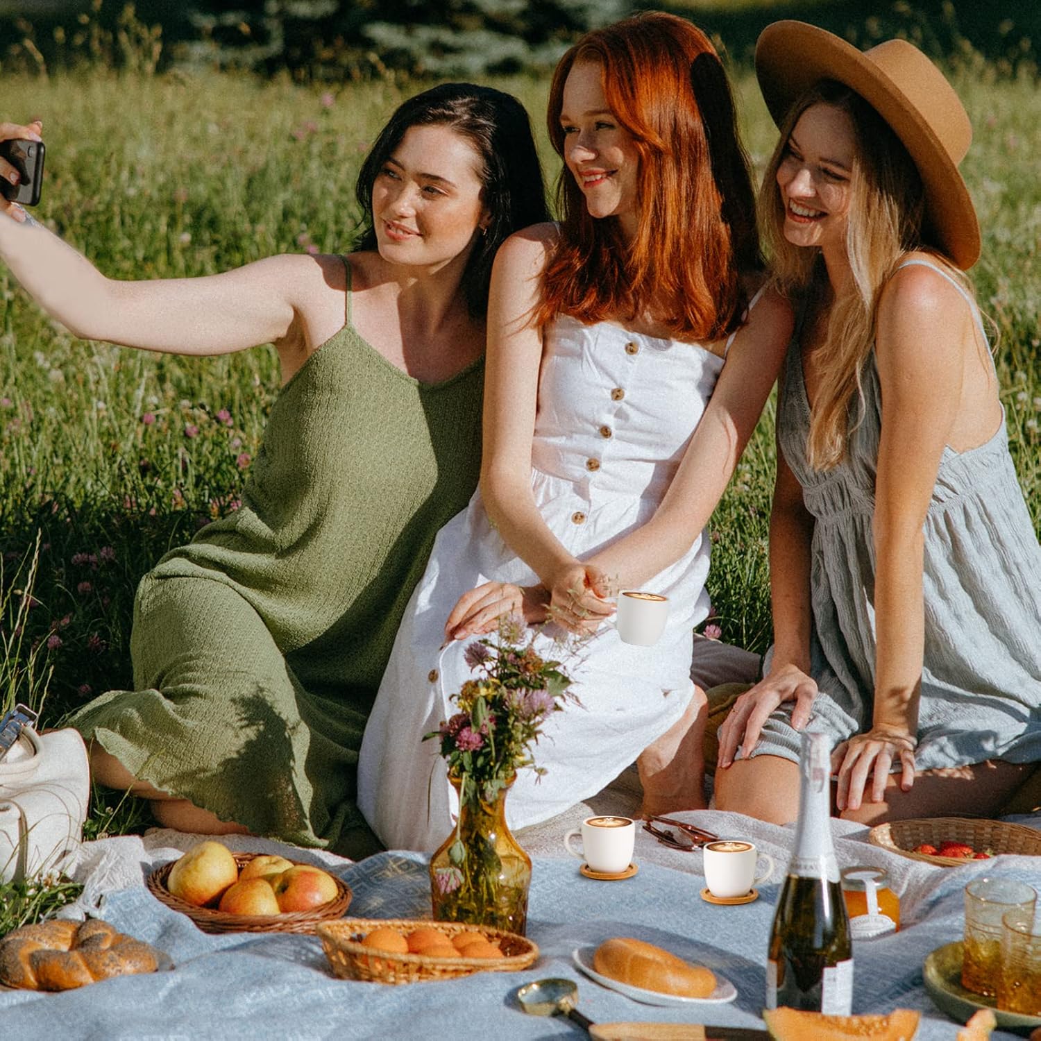 Hasense 3 Ounce Espresso Cups and Saucers Set of 6, Demitasse Cups with Handle for Coffee Drinks, Latte, Cappuccino, Cafe Mocha and Tea, Porcelain Coffee Cups for Coffee Bar Home and Party, White