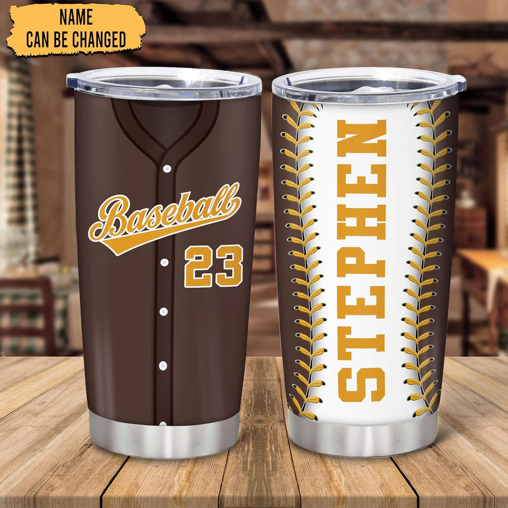 Hyturtle Personalized Baseball Tumbler Baseball Players Design Stainless Steel Double Walled Vacuum Insulated Tumblers 20oz30oz Coffee Travel Mug Cup Christmas Gift For Men Boys Friends Dad Sports Fan