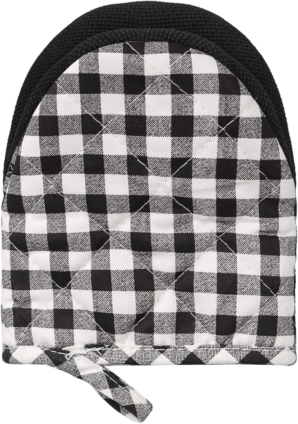 1 Pair Short Oven Mitts, Heat Resistant Silicone Kitchen Mini Oven Mitts for 500 Degrees, Non-Slip Grip Surfaces and Hanging Loop Gloves, Baking Grilling Barbecue Microwave Machine Washable