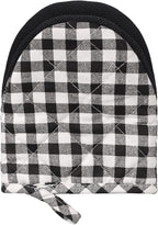 1 Pair Short Oven Mitts, Heat Resistant Silicone Kitchen Mini Oven Mitts for 500 Degrees, Non-Slip Grip Surfaces and Hanging Loop Gloves, Baking Grilling Barbecue Microwave Machine Washable