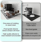 Silicone Coffee Mat With Espresso Tamping Mat,Leak-Proof and Non-Slip,Suitable for Kitchen Station Pad Accessories Fits Under Coffee Maker & Dish Rack to Keep the Countertop Clean-Gray