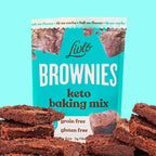 Livlo Keto Brownie Baking Mix - Just 1g Net Carb - Sugar & Gluten Free Keto Desserts, Sweets & Treats - Low Carb, Nut Free, Diabetic Friendly Snack - Fast, Delicious and Easy to Make - 12 servings