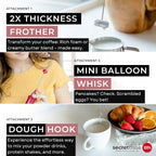 Secretbase Rechargeable Milk Frother Mixer, Pitcher and Charging Base - 3 Speed Handheld Foam Maker for Barista Style Coffee, Bulletproof Coffee, Keto Coffee and Matcha Latte