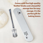 Bread Lame Dough Scoring Tool, Stainless Steel Scoring Knife with 5 Feather Blades, Sourdough Scoring Tool for Bread Baking, Baking Tool for Baking Beginners