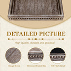 MAONAME Wood Serving Tray, Farmhouse Wooden Tray for Coffee Table, Rustic Square Trays with Beads, Vintage Brown Decorative Trays for Living Room, Kitchen, 12" X 12" X 1.6"