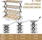 Cooling Racks for Cooking and Baking，2/3/4-Tier Upgraded Collapsible Cooling Rack，Adjustable 3 Setting Stackable Design，Nonstick Wire Rack for Baking，Roasting，Drying，Cookie，Cake，Muffins，Space Saving