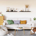 Floating Shelves for Wall, Black Wood Set of 2, 24" Mounted Shelf for Kitchen, Living Room, Bedroom, Bathroom Storage, Book Shelf, Home Decor, Frame Display