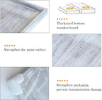 Extra Large Square Ottoman Table Tray 24" - Rustic Wooden Serving Tray for Farmhouse Decorative Oversized Coffee Table Trays Living Room Kitchen Counter Breakfast Whitewash