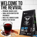 Revival Tea Company Earl Grey Chai Tea - Black Tea Blend with Fresh Spiced Chai and Bergamot Flavor - 24 Tea Bags