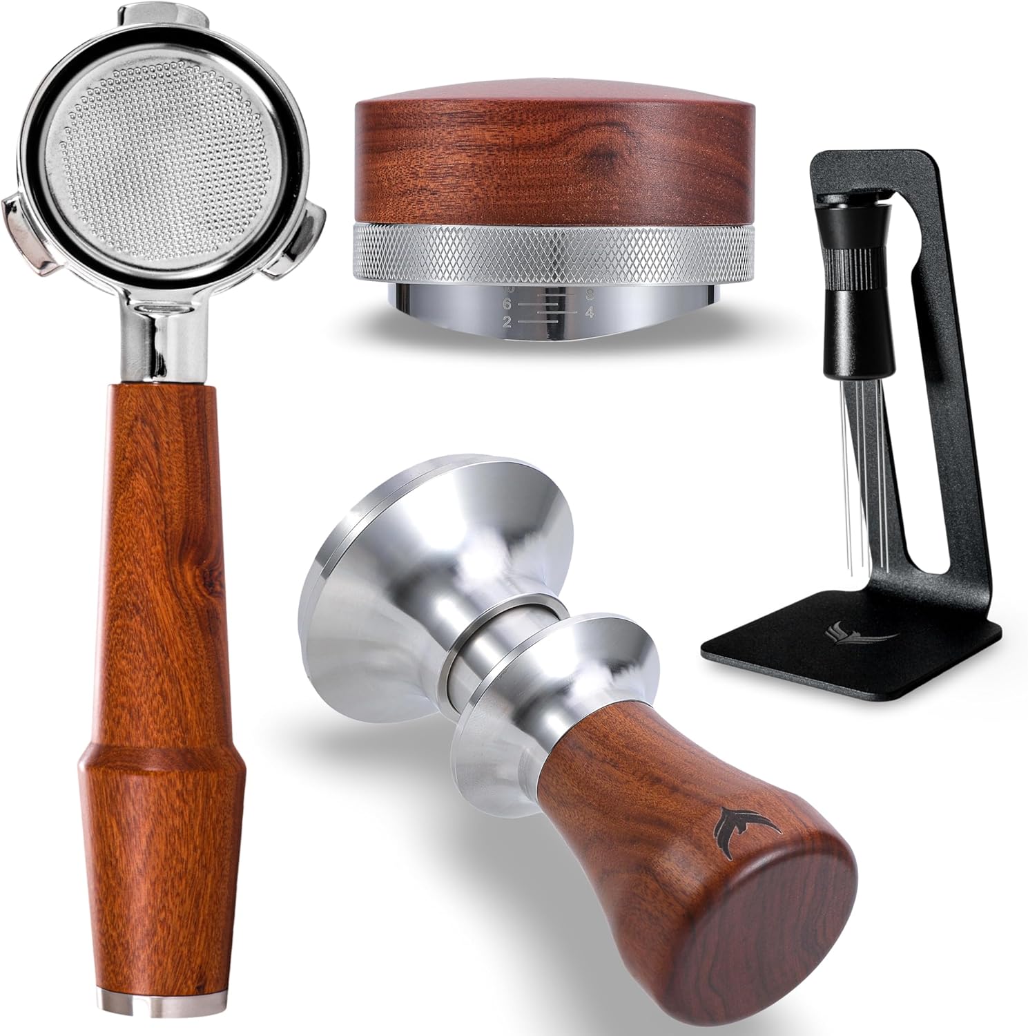 54mm Breville Espresso Machine Accessories Tamper Set Must Have Tools Kit/Bottomless Portafilter,54mm Calibrated Espresso Tamper, WDT, Espresso Distribution Tool 4pcs