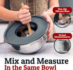 Priority Chef Stainless Steel Mixing Bowls with Lids Set - Premium 30Pcs with 6pc Metal Bowl Set for Kitchen, 3 Graters, Airtight Lids, Non-Slip Bases & Silicone Utensils, Grey