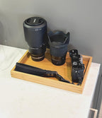 Bam & Boo (1-Pack) Natural Bamboo Rectangle Serving & Vanity Tray - for Kitchen, Bathroom, Countertop, Coffee Table (11" x 7.5" x 1.2")